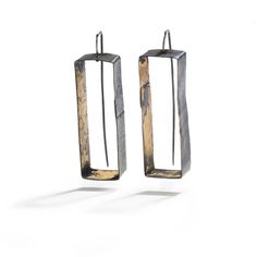 Bronze Rectangles by Biba Schutz | Biba Schutz bronze earrings wire Modern Bronze Jewelry With Polished Finish, Modernist Bronze Brass Jewelry, Modern Hand Forged Bronze Jewelry, Contemporary Oxidized Jewelry For Formal Occasions, Formal Hand-cast Bronze Jewelry, Hand Cast Bronze Jewelry For Formal Occasions, Artistic Metal Jewelry With Patina, Hand Forged Rectangular Gold Jewelry, Unique Rectangular Bronze Jewelry