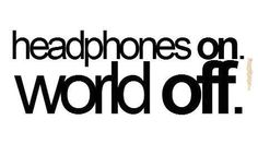 the words headphones on word off are black and white