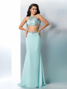 Trumpet/Mermaid Scoop Beading Sleeveless Long Chiffon Two Piece Dresses Sleeveless Beaded Straps Homecoming Evening Dress, Fitted Sleeveless Mermaid Dress For Pageant, Fitted Sleeveless Evening Dress For Pageant, Sleeveless Embellished Blue Mermaid Dress, Blue Embellished Sleeveless Mermaid Dress, Sleeveless Rhinestone Dress For Pageants, Sleeveless Rhinestone Dress For Pageant, Sleeveless Embellished Mermaid Wedding Dress, Sleeveless Sequined Evening Dress For Pageants