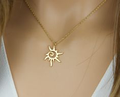 "Gold Sun charm Necklace-silver sunbeam-Sunburst Pendant-Daily Yellow Sunshine Necklace-mothers day gift-gift for mom-birthday gift for her length: 15.5\"+2\" adjustable extension  inch as shown on the pictures. charm size: 17mm x 19mm material: 18k gold dipped, white gold dipped lobster clasp comes with a cute little gift box View more jewelry HERE: https://www.etsy.com/shop/DearMia?ref=shopsection_shophome_leftnav View other Sun  jewelry here: https://www.etsy.com/shop/DearMia?ref=seller-platf Silver Sunburst Necklace For Gift, Sun Design Charm Necklace Gift, Dainty Sun Design Jewelry For Gifts, Sun-shaped Jewelry With Sun And Moon Design For Gift, Silver Sunburst Jewelry For Gifts, Sun Design Pendant Jewelry As Gift, Sun Design Pendant Jewelry Gift, Silver Sun Design Necklace For Gift, Silver Necklace With Sun Design For Gift