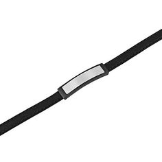 Men's Two-tone Stainless Steel Faux Leather ID Bracelet Give him a bracelet to match his unconventional style. With the look of black leather and a brushed silver-tone name plate, he'll want to wear this handsome piece every day. Measures approx. 8-1/2" L x 7/16" W Made of black faux leather and stainless steel Magnetic side clasp Matte, silver-tone finish Made in China Classic Black Bracelet With Wrist Strap, Classic Black Bracelets With Wrist Strap, Classic Black Leather Bracelet For Business, Modern Stainless Steel Bracelets With Leather Strap, Black Stainless Steel Leather Bracelet For Everyday, Masculine Leather Bracelet With Black Band, Masculine Black Stainless Steel Bracelets, Masculine Leather Bracelet With Stainless Steel Clasp, Masculine Black Leather Bracelet With Stainless Steel