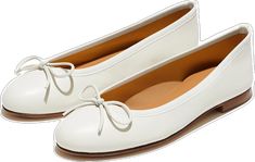 ivory - nappa Elegant Almond Toe Ballet Flats For Galas, Elegant Closed Toe Ballet Flats For Formal Occasions, Elegant Wedding Ballet Flats, Classic Ballet Flats With Flat Heel For Galas, Elegant White Ballet Flats, Classic Ballet Flats For Galas, Elegant White Wedding Ballet Flats, Elegant White Ballet Flats For Wedding, Elegant Leather Ballet Flats For Wedding