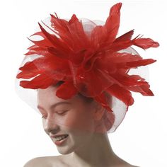 This One Speaks For Itself! And It Screams Glamour Style Class Sophistication Bold Boss And High Fashion! It's Unique And Fabulous! Red Feathered Fascinator For Kentucky Derby, Red Mini Hats With Feather Trim For Party, Red Feathered Hat For Races, Red Feathered Costume Hat For Races, Evening Fascinator With Feather Trim, Red Feathered Fascinator For Formal Occasions, Fitted Red Feathered Fascinator, Red Feathered Fascinator, Red Feathered Mini Hat For Evening