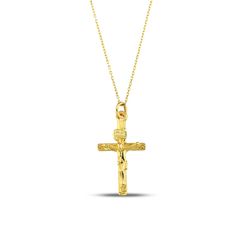 The intricately designed Cross Necklace, skillfully fashioned from 14K Gold, is an elegant and sophisticated accessory that adds a touch of refinement to any ensemble. Featuring a delicate cross pendant gracefully suspended from a fine gold chain, it is suitable for both everyday wear and special occasions. The use of 14k gold not only ensures durability but also imparts a lasting radiance. Here are the key details: Artisanally crafted from 14k solid gold All materials responsibly sourced from t Yellow Gold Filigree Cross Pendant Necklace, Yellow Gold Plated Crucifix Jewelry, 14k Gold Engraved Crucifix Necklace, Elegant Gold Crucifix Jewelry, Elegant 14k Gold Crucifix Jewelry, Formal Diamond Cut Crucifix Jewelry, Luxury 14k Gold Crucifix Jewelry, Diamond Cut Crucifix Jewelry For Formal Occasions, Engraved Yellow Gold Crucifix Jewelry