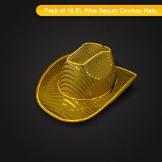 Gold color is liked by all and you are sure to find a lot of accessories in gold color however they are not as cool as the EL wire mens & womens gold cowboy / cowgirl hats. The unisex lighted hats come with contrasting EL wire and gold colored sequins which ensure that the hats are visible even from a distance and you are able to stand out in a crowd. The trendy, funny, crazy & cute gold cowgirl / cowboy hat is unisex and comfortable to wear and you can make the best of the products by using the Gold Fedora Hat For Festival, Gold Fedora Straw Hat For Party, Festival Costume Hats And Headpieces In Gold, Gold Fedora Hat For Rodeo, Western Gold Hat Bands For Party, Adjustable Gold Straw Hat For Parties, Gold Brimmed Hat For Rodeo, Western Style Gold Hat Bands For Parties, Gold Fedora Hat For Party