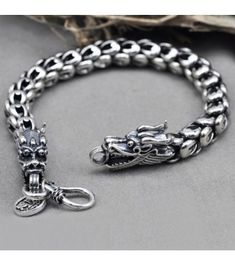 Men's Sterling Silver Dragon Bracelet Dragon Scale Necklace, Bracelets Indian, Mens Sterling Silver Jewelry, Mens Sterling Silver Necklace, Jewelry 2023, Mens Silver Jewelry, Retro Bracelet, Dragon Bracelet, Biker Jewelry