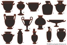 the silhouettes of vases and bowls are shown in this diagram, which shows how to draw them