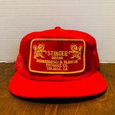 Vintage Deadstock Strohs & Stringer Brand Adjustable Red Hats. Never Worn. Red Retro Trucker Hat With Short Brim, Red Vintage Hats, Adjustable Red Trucker Hat For Winter, Red Vintage Winter Hat, Retro Red Hats With Flat Bill, Retro Red Flat Bill Hat, Retro Red Hat With Flat Bill, Red Fitted Snapback Hat, Retro Red Cap