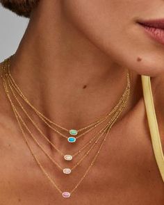 Mini Elisa Gold Satellite Short Pendant Necklace in Turquoise Magnesite | Kendra Scott Kendra Scott Blue Necklace, Kendra Scot, Short Pendant Necklace, Preppy Jewelry, Mini Necklace, Mini Blue, Blue Necklace, Christmas Wishlist, Kendra Scott