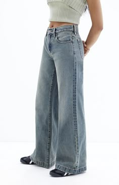 PacSun Lena Medium Indigo Tint Low Rise Super Baggy Jeans | PacSun Pacsun Low Rise Baggy Jeans, Pacsun Low Rise Jeans, Women’s Jeans, Modest Jeans, Super Baggy Jeans, Baggy Jeans For Women, Low Rise Baggy Jeans, Jeans Pacsun, Baggy Jean