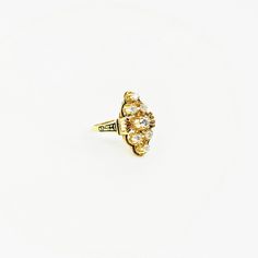 "The \"Francesca\" ring is a stunning Victorian Revival dress ring, which boasts approximately .60 ctw of sparkling brilliant cut diamonds set amongst buttery 14k gold and black enamel detailing on the top and shoulders. She has great finger coverage without going overboard, measuring at 13/16\" in height and about 1/2\" in width, and her nice ring size of 8.5 makes her accessible to many. We estimate her age to be about circa 1930's, which was the height of Victorian Revival jewelry and this pi Fine Jewelry Diamond Enamel Ring With Brilliant Cut, Fine Jewelry Enamel Ring With Brilliant Cut Diamond, Formal Enamel Ring With Single Cut Diamonds, Formal Round Enamel Ring With Single Cut Diamonds, Cubic Zirconia Ring With 17 Jewels, Fine Jewelry Cluster Ring With Rose Cut Diamonds, Antique Enamel Ring With Rose Cut Diamonds For Wedding, Formal Fine Jewelry Flower Ring With Diamond Accents, Elegant Rose Cut Diamond Crystal Ring