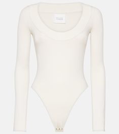 Jersey bodysuit in white - Galvan | Mytheresa Trendy Second-skin Elastane Bodysuit, Elegant Polyamide Bodysuit For Spring, High Stretch Elastane Bodysuit, Spring High Stretch Elastane Bodysuit, Elegant White Second-skin Bodysuit, Slim Fit Elastane Bodysuit, Chic Polyamide Bodysuit For Spring, Chic Spring Bodysuit Made Of Polyamide, Chic Spring Bodysuit In Polyamide