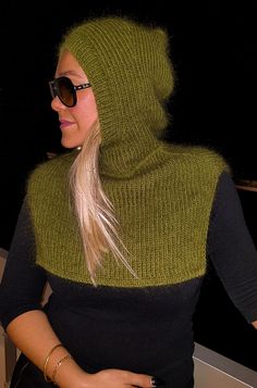 Knitted cowl, Hood, Balaclava classic, Pure wool/mohair balaclava, Winter hat Yarn composition: pure soft wool/ mohair  Wool 100%, Mohair 67% superkid mohair, 3% wool, 30% polyamide These hoods are hand-knitted from a mix of high quality pure wool and Italian soft Camelot mohair.  This headdress is in trend!  It looks good with outerwear and the hood will keep you warm in the cold winter. You can see other knitwear in my store. https://www.etsy.com/shop/ZUSMAN711 Have questions? I love to chat. Knit Hood Pattern, Hand Knitted One Size Balaclava For Winter, Mohair Balaclava, Hood Balaclava, Casual Hand Knitted Hooded Balaclava, Handmade Fitted Winter Balaclava, Hand-knitted Full-face Balaclava For Winter, Knitted One-size Hooded Balaclava, Cowl Hood