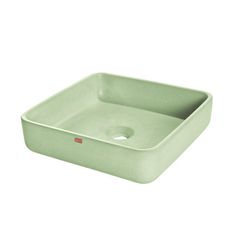 a green square sink on a white background