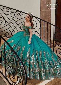 Makeup Verde, Long Off The Shoulder Dress, Girls Matching Dresses, Quincenera Dresses, Quinceñera Dresses, Mary's Bridal, Tulle Balls, Quince Dresses Pink, Quinceanera Dresses Blue