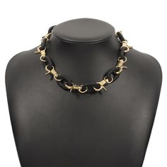 Accent your look with this chunky chain necklace crafted with interlocking hoops and lobster claw clasps. 15.55" L with 2.17" extender Lobster claw clasp 18k gold-plated copper / acrylic Cheap Black Chain Necklace With Lobster Clasp, Black Pendant Chain Necklace With Lobster Clasp, Elegant 14k Gold-filled Chain Necklace With Lobster Clasp, Gold-tone Toggle Chain Link Necklace With Lobster Clasp, 14k Gold Black Tarnish-resistant Necklace, Chunky Chain Necklaces, Necklace Craft, Black Acrylics, 18k Gold