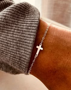 Dainty Christian Jewelry, Cross Bracelets For Women, Minimalist Rosary Bracelet Gift, Simple Everyday Cross Jewelry, Adjustable Everyday Rosary Bracelet With Cross, Adjustable Cross Rosary Bracelet For Everyday, Minimalist Adjustable Hypoallergenic Rosary Bracelet, Adjustable Hypoallergenic Minimalist Rosary Bracelet, Christian Jewelry For Women