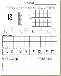 the worksheet is filled with numbers to be used for counting and addition skills