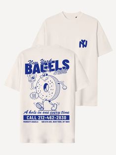 New York Bagel T-Shirt – AnotherCottonLab Outfit Ideas Tshirt, Tshirt Design Ideas, Shirt Outfit Ideas, New York Bagel, Graphic Shirt Design, Cool Shirt Designs, Women's Outfits, The Cult, Tee Shirt Designs