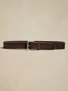 A belt with character, this gorgeous Italian nubuck leather belt has a sturdy, suede-like finish.  Leather from Italy.  Width: 1. 75" Work Outfit Ideas, Dark Brown Color, Nubuck Leather, Classic Leather, Medium Brown, Mens Belts, Stylish Men, Leather Belt, Brown Color