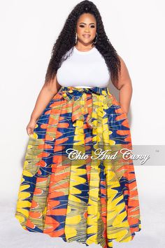 Cotton% 100 High Waist Maxi Skirt, Yellow Design, High Waisted Maxi Skirt, Final Sale, Royal Blue, Maxi Skirt, High Waist, Print Design, High Waisted