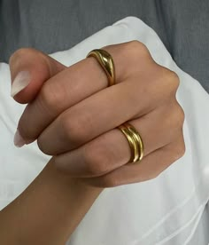 18K Gold Filled Irregular Wavy Ring - by Phoenix Sisters The Label  JEWELRY SHAPE * Irregular Wavy & Chunky DIMENSIONS * Front approx. 4-5mm wide * Back approx. 2.5mm wide * Weight 4.5g MADE FROM * Base: 316L Stainless Steel (Hypoallergenic) * 18K Gold Filled * Waterproof & Anti-Tarnish (See Care Instructions below) PLEASE NOTE * No refunds or exchanges on any EARRING Purchases due to hygiene factors! * Please see Return Policies for further information LOVE & CARING FOR YOUR JEWELRY * Remove be Minimalistic Rings Aesthetic, Orchestra Concert Outfit, Chunky Rings Aesthetic, Irregular Jewelry, Gold Chunky Rings, Clean Girl Jewelry, Chunky Gold Rings, Orchestra Concert, Bold Gold Jewelry