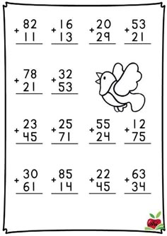 a printable worksheet for addition to numbers