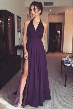 Vestidos Color Vino, Burgundy Party Dress, Split Prom Dresses, Cheap Formal Dresses, Pnina Tornai, V Neck Prom Dresses, Purple Prom Dress, Burgundy Prom Dress