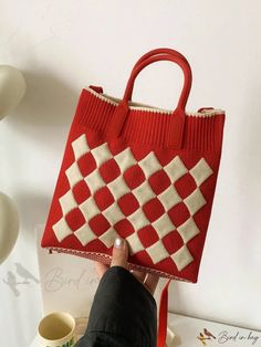 Bird in Bag – Geometric Pattern Shoulder Bag, Tote Bag, and Crossbody Bag – Bird in Bag Square Satchel With Mobile Phone Bag For Shopping, Casual Red Rectangular Shoulder Bag, Casual Red Shoulder Box Bag, Casual Red Rectangular Bag, Casual Red Rectangular Satchel, Casual Red Square Satchel, Trendy Red Bag With Large Capacity, Trendy Large Capacity Red Bag, Casual Red Crossbody Satchel