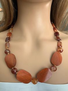 Chunky Stone Necklace, Red Carnelian, Trendy Fashion Jewelry, Handmade Jewelry Necklace, Necklace And Earrings Set, Statement Necklaces, Unique Handmade Jewelry, Necklace And Earrings, Set For Women