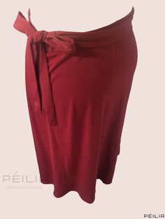 Peilia - Womens Plus-Size Maxi Skirt - Stylish and Sophisticated Non-Stretch Solid Skirt With High Rise and Belt for a Flattering Look. Fitted Long Skirt With Tie Waist, Elegant Skirt With Tie Waist For Work, Chic Fitted Skirt With Tie Waist, Elegant Knee-length Skirt With Tie Waist, Elegant Knee-length Wrap Skirt For Party, Elegant Tie Waist Relaxed Fit Skirt, Elegant Tie Waist Skirt For Party, Elegant Red Skirted Bottoms, Elegant Long Skirt With Tie Waist