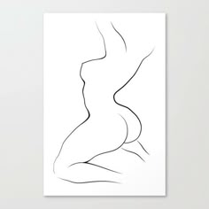 a black and white line drawing of a woman's body on a white background