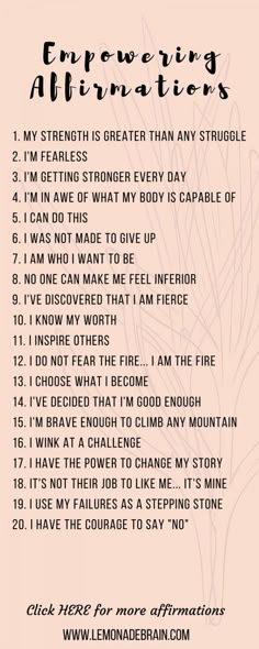 empowering affirmations #empowering #success #affirmations #positivity #positive #positivevibes #quotes #goodvibes #learn #grow #list Positive Reminders, Daily Mantra, Writing Therapy, Life Quotes Love, Care Quotes, Tgif