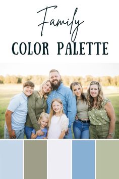 This color palette is great for spring of if you happen to have a blues color scheme in your home. Don’t be afraid to wear untraditional “fall” colors if it matches your home’s aesthetic like this family did. 🩵  Of course, wear whatever you feel most comfortable in, this is only a suggestion. The most important thing is that you love your pictures!       #family #familyphotooutfits #familyportrait #color #portrait #portraitphotographer #neutralhomedecor #photography #photoshoot #outfits #dfw Fall Colors For Family Pictures Outfits, Family Picture Blue Color Schemes, Family Photo Color Scheme Spring, Family Portrait Color Palette, Family Photo Color Scheme Summer, Spring Family Pictures Colors, Portrait Color Palette, Photoshoot Color Palette