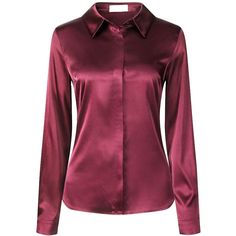 Keep your look professional and stylish in this satin shirt from Hobemty. This satin shirt can be a perfect addition to almost any outfit from formal to daily wear, great for work, meetings, office, work, casual, daily dressing, etc. Pair it with pencil skirts or suit pants for an elegant office look. Comfortable and versatile, this satin shirt can be perfect on its own or as a layer under a blazer. Fitted Satin Blouse For Office Wear, Fitted Satin Finish Blouse For Work, Sleek Satin Shirt For Fall, Sleek Satin Finish Blouse For Formal Occasions, Sleek Satin Finish Blouse For Work, Semi-formal Fall Satin Shirt, Classic Satin Blouse For Night Out, Satin Long Sleeve Shirt For Night Out, Elegant Solid Color Party Shirt