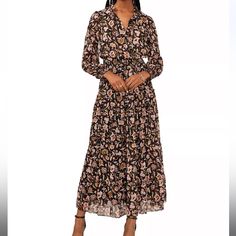 Nwt!! Women’s Floral Print Tiered Maxi Dress Long Sleeves Modest Dress Brand: Msk Sizes: Small And Medium Dress Long Sleeves, Modest Dress, Tiered Maxi Dress, Modest Dresses, Long Sleeve Maxi Dress, Long Maxi Dress, Black Maxi Dress, Dress Brands, Dress Long