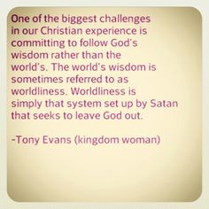 a quote from tony evans about god's word to the woman in her life