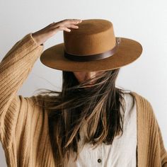 Dahlia Boater - GIGI PIP Wide Brim Felt Hat, Gigi Pip, Flat Brim Hat, Womens Closet, Fall Hats, Wide Brim Fedora, Boater Hat, Brown Hats, Unique Hats