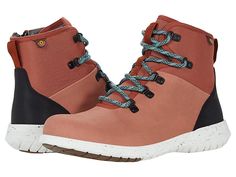 Bogs Juniper Hiker - Women's Shoes : Paprika : Head on your adventure with all-day cushioning and comfort in the Bogs Juniper Hiker. Leather and textile upper, lining, and insole. Lace-up and zipper construction with back pull-tabs. Outsole features rubber pods for slip resistance. Light, urban hiker with cushioned synthetic sole. Waterproof technology. Imported. Measurements: Weight: 12 oz Product measurements were taken using size 8.5, width B - Medium. Please note that measurements may vary b Functional Walking Shoes With Removable Insole For Outdoor Activities, Functional Synthetic Hiking Boots For Walking, Comfortable Waterproof Walking Shoes For Outdoor Activities, Comfortable Waterproof Walking Shoes For Outdoor, Casual Waterproof Walking Shoes, Insulated Functional Sneakers For Sports, Functional Insulated Sneakers For Sports, Functional Boots With Cushioned Footbed For Outdoor Activities, Casual Synthetic Hiking Boots For Outdoor Activities