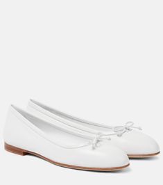 Verallii leather ballet flats in white - Manolo Blahnik | Mytheresa White Manolo Blahnik, Manolo Blahnik Shoes Flats, White Ballet Flats, Manolo Blahnik Shoes, Leather Ballet Flats, White Flats, Ballet Flat Shoes, Manolo Blahnik, Shoe Box