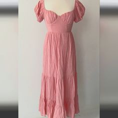 Tiered Pink Maxi Dress By Kiss The Sky- In Blush Pink. Size M. Super Cute, Can Go Off The Shoulder Or On. Super Cottage Vibes. Brand New, Never Worn. Casual Maxi Dress With Sweetheart Neckline, Summer Puff Sleeve Maxi Dress For Brunch, Pink Puff Sleeve Maxi Dress For Summer, Pink Puff Sleeve Maxi Dress For Day Out, Casual Maxi Dress With Sweetheart Neckline For Brunch, Spring Summer Maxi Dress With Puff Sleeves, Summer Puff Sleeve Maxi Dress For Spring, Puff Sleeve Maxi Dress For Spring And Summer, Casual Maxi Dress With Sweetheart Neckline For Day Out