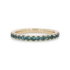 a gold band with blue stones