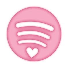 a pink circle with white lines in the center and a heart at the top, on a white background