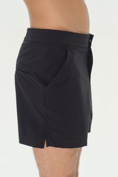 SPRING 2024 MENS COLLECTION The Luke Trunk in Black. Embark on aquatic adventures with these classic swim bottoms, a blend of functionality and sleek design. Featuring a comfortable, supportive mesh lining and an elastic waistband with an adjustable drawstring, they offer a secure fit for active swim sessions or relaxed sunbathing. The trunks are cut to a flattering length, ensuring ease of movement without compromising on style. Black Athleisure Swim Skirt With Built-in Shorts, Functional Swim Bottoms With Built-in Shorts, Black Swim Skirt With Built-in Shorts And 4-way Stretch, Summer Nylon Activewear With Side Pockets, Stretch Black Bottoms With Functional Pockets, Black Stretch Bottoms With Functional Pockets, Black Swim Trunks With 4-way Stretch And Built-in Shorts, Sporty Black Swimwear With Built-in Shorts, Sports Swim Skirt With Pockets And 4-way Stretch