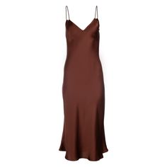 Can't decide between a short or long summer dress? Compromise never looked so chic. Snag a Silk Midi Slip Dress and let the soiree begin. Fits true-to-size Designed for a slim fit Fabric: 100% Silk Slips on, adjustable shoulder straps Baby hem at neckline Bias-cut for a flexible yet snug fit Dry clean only Imported SIZE GUIDE: BUST WAIST HIP LENGTH Extra Small 28-30 26-28 33-35 45.5" Small 30-32 28-30 35-37 46" Medium 32-34 30-32 37-39 46.5" Large 34-36 32-34 39-41 47" Extra Large 36-38 34-36 41 Brown Slip Dress, Fall Winter Capsule Wardrobe, Long Summer Dress, Style Moodboard, Long Slip Dress, Winter Capsule, Winter Capsule Wardrobe, Midi Slip Dress, Dress Inspo