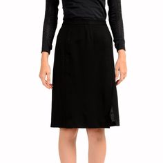 Maison Margiela Women's Black Straight Pencil Skirt Us M It 42 Country/Region Of Manufacture: Italy Retail Value: $465.00 This Is Authentic Maison Margiela Women's Black Straight Pencil Skirt Sku: Bb-6318 Material: 86% Rayon 10% Nylon 4% Spandex Measured Waist: 26" Length: 22.5" Chic Black Wrap Skirt For Work, Elegant Black Wrap Skirt For Work, Elegant Short Pleated Skirt For Work, Black Knee-length Mini Skirt For Evening, Elegant Short Length Pleated Skirt, Black Lined Wrap Skirt For Work, Black Fitted Mini Wrap Skirt, Chic Black Formal Wrap Skirt, Elegant Black Lined Wrap Skirt