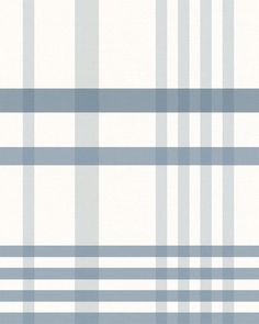 a white and blue plaid wallpaper pattern with horizontal lines on the back in shades of grey