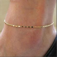 Fine or Fashion: Fashion Item Type: Anklets Style: TRENDY Shape\pattern: Geometric Length: Approx 8"+2" extension Color: Gold Leg Jewelry, Leg Chain, Summer Anklets, Anklets Boho, Women Anklets, Ankle Chain, Gold Anklet, Summer Bracelets, Beaded Anklets