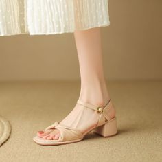 2306BSH3051209-3 Formal Spring T-strap Closed Toe Sandals, Formal T-strap Sandals With Low Heel And Removable Insole, Spring Kitten Heels With Block Heel And Branded Counter, Spring Wooden Low Block Heels, Beige Slingback Sandals With Padded Heel And Round Toe, Beige Round Toe Slingback Sandals With Padded Heel, Spring Leather T-strap Sandals With Low Heel, Beige Kitten Heels With Padded Block Heel, Chic T-strap Sandals With Round Toe