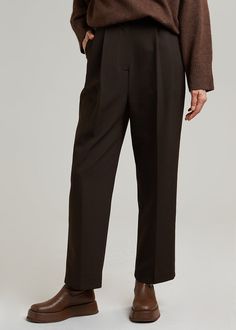 Bea Suit Pants - Dark Espresso Pants The Frankie Shop Suiting Fabric, The Frankie Shop, Frankie Shop, Fitted Suit, Suit Pants, Color Combinations, Espresso, Straight Leg, Trousers